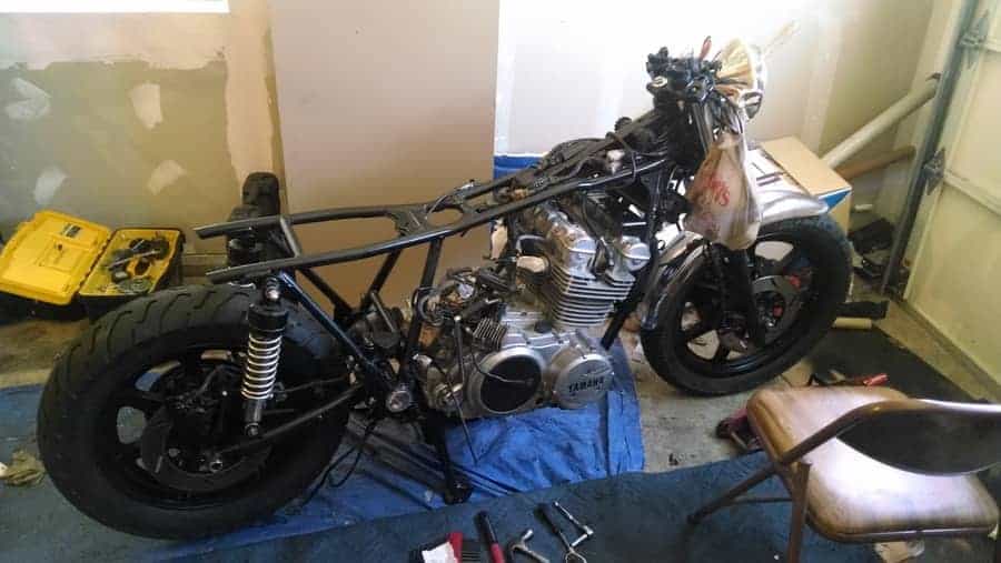 black motorcycle frame paint